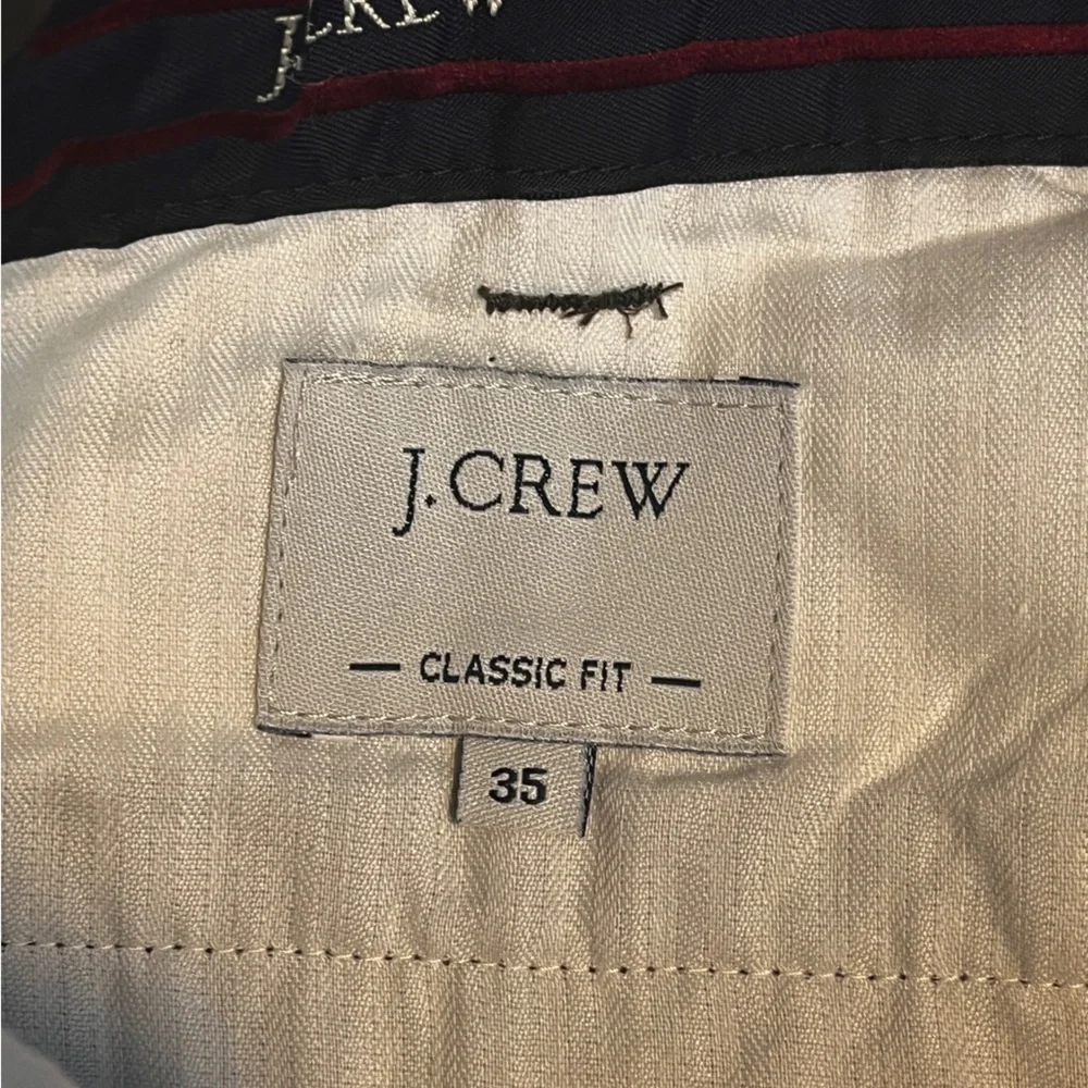 J. Crew Classic Fit Men's Olive Dark Green Ankle Trouser Pants sz 35